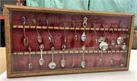Collector Spoons in Oak Case 24.5" x 12.5"