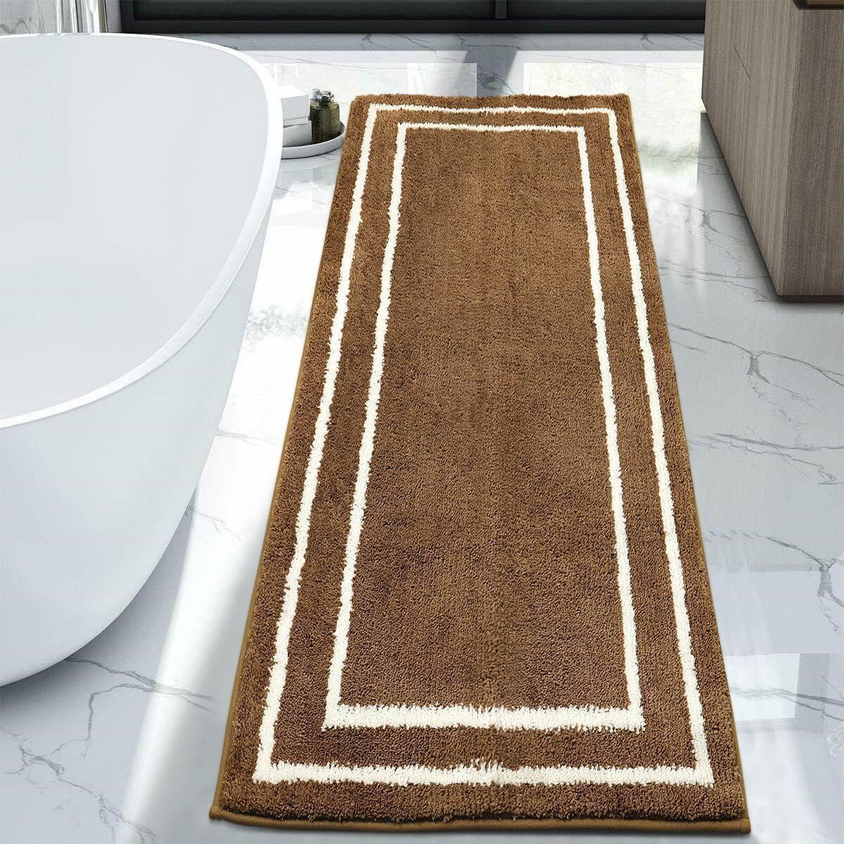 $42 Long Bathroom Rug, Fluffy Comfy Microfiber