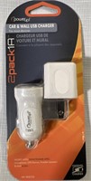 Power Up: Car & Wall USB Charger (2Pack 1A)