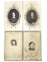 4 CDV Size Mounted Portraits IN Photo Studios