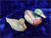 Miniature Duck Figures, Resin and Ceramic