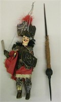 9" Tall Conquistador Puppet With Spear