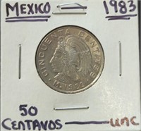 Uncirculated 1983 Mexican coin