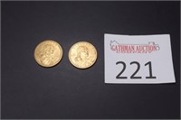 (2) 2000 Sacagawea Coins