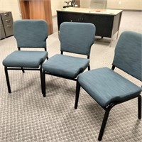 (3) Blue Cloth Chairs     (R# 203)