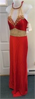 Red/Gold Clarissa Dress 6929 Sz 8