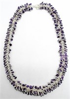 PURPLE STONE STERLING NECKLACE