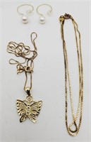 (JL) Gold Over Sterling Silver Necklaces (16"