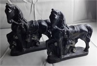2 Black Horse Figurines