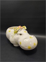 Vintage Ceramic Hippopotamus Planter