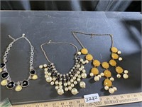 Costume Jewelry Necklaces - Yellow Black and White