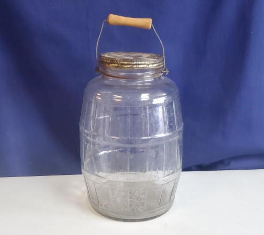 Vintage Large Glass Pickle Jar w/ Bail Handle