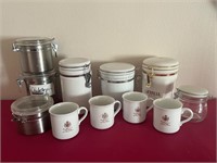Various Styles Ceramic & Metal Lidded Canisters ++