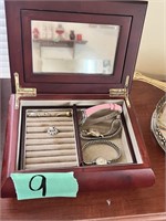Jewlery Box with Watches, Rings; Vintage Mirror &