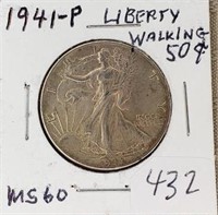 1941P Walking Liberty Half MS60