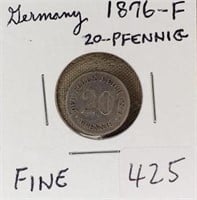 1876F Germany 20 Pfennig Fine