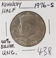1976S Kennedy Half Dollar 40% Silver UNC