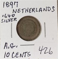 1897 Netherlands 10 Cents AG-0.640 Silver