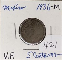 1936M Mexico 5 centavos VF