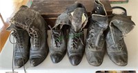 Three pairs of antique women’s leather shoes
