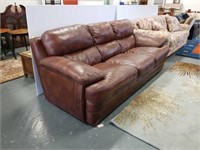 Brown leather sofa,