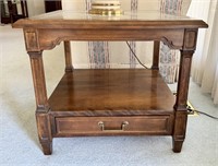 Vintage Ethan Allen End Table with Bottom Drawer