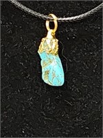 Turquoise stone necklace, Real turquoise stone