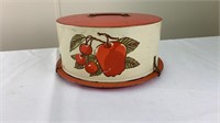 Apple tin metal cake carrier