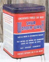 Shur Wonder Wash Powder Car Wash Tin
