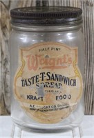 Wright's Glass Sandwhich Spread Canister