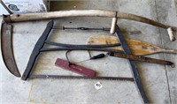 VINTAGE TOOLS, SAW, OAR, CYCLE, LEVEL