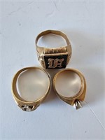 (3) Gold Rings