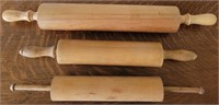 E - LOT OF 3 VINTAGE ROLLING PINS (L60)