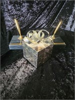 Metal Wrapped Gift Box &Marble Pen Holder