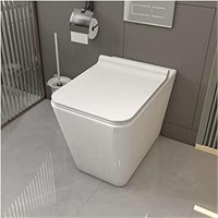 MEJE Back to Wall Toilet, Square Elongated One-Pie