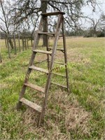 Antique wood step ladder