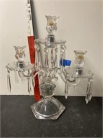 Glass Candelabra with glass prisms