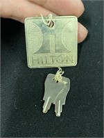 Vintage Hilton Carole Lock Box Key & Tag