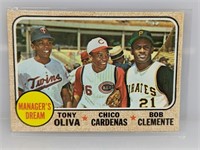 1968 Topps Managers Dream HOF's Clemente/Olivia Hi