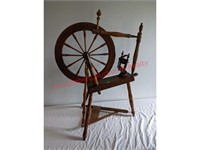 Antique Wood Spinning Wheel