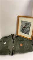 Hooded Carhartt jacket size XL, framed Cannon