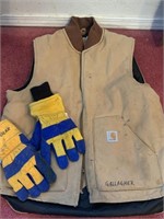 Carhartt Vest XL tall, gloves