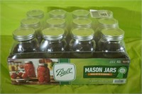 12 Ball Mason Jars 1 Qt "Unused"