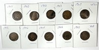 (10) 1902 & 1903 Indian Head Cent Penny