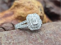 10K White Gold & Diamond Ladies' Ring