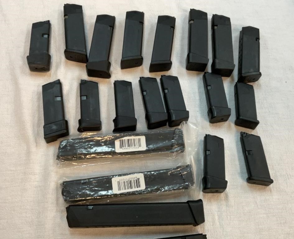 21 Midnight Gun Magazines, Mostly Glock