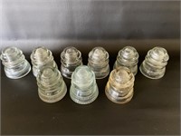 Vtg Glass Insulators . 8 pieces