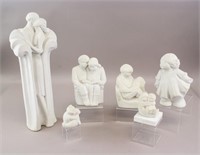 Belgium Marble Sculptures Stamped 6pc