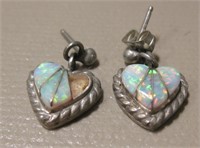 Sterling Silver Marked Opal Earrings - Lost Stone