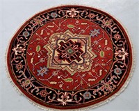 4' Round Hand Knotted Serapi Carpet - 861